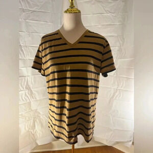 GAP Yellow and Black Striped Short Sleeve Tee